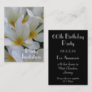 Weißgelbe Blume Fotograf 60. Geburtstagsparty Mitteilungskarte