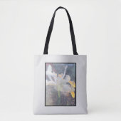 Weißgelbe Iris Elegantes Foto Tasche (Vorderseite)