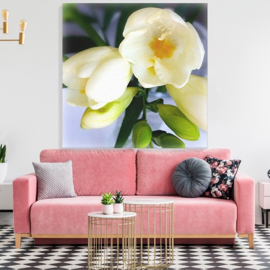 Weißgelbes Gefriermittel Leinwanddruck (Insitu (Wohnzimmer))