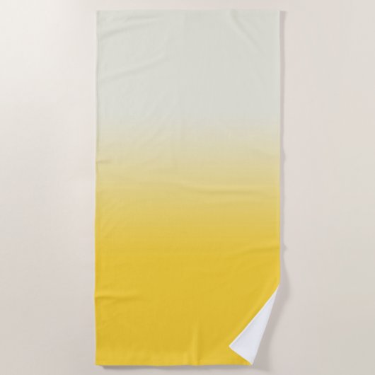 Weißgelbes Ombre Gradient Strandtuch (Vorderseite)
