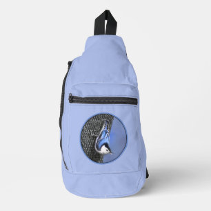 Weißgeröstete Nuthatch-Malerei Original Bird Ar Crossbody Bag