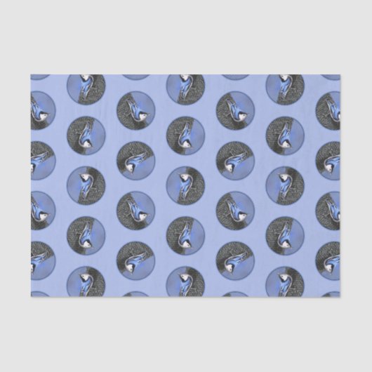 Weißgeröstete Nuthatch-Malerei Original Bird Ar Seidenpapier (Vorderseite)