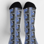 Weißgeröstete Nuthatch-Malerei Original Bird Ar Socken (Oben)