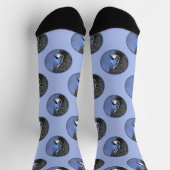 Weißgeröstete Nuthatch-Malerei Original Bird Ar Socken (Oben)