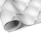 Weißgesteppter Diamant-Hochzeitstil Geschenkpapier (Rolleneckpunkt)