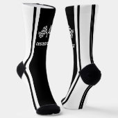 Weißgestrichene Rennwagenflaggen - Personalisiert Socken (Gewinkelt)