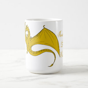 Weißglühende Drache-Kreationens-Tasse - Gold Kaffeetasse