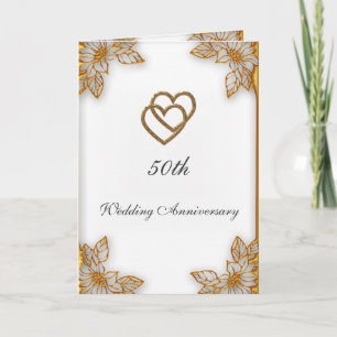 Weißgold  50. Hochzeitstag Karte