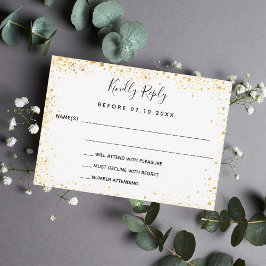 Weißgold glamouröse Hochzeit RSVP Mitteilungskarte