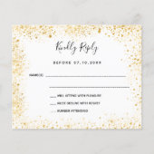 Weißgold Glitzern Hochzeit RSVP Flyer (Vorne)