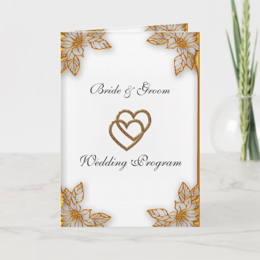 Weißgold Hochzeitsprogramm Programm (Vorderseite)