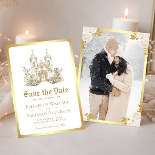 Weißgold Katholische Kirche Hochzeitsfoto Save The Date