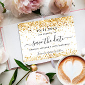 Weißgold Save the Date Ankündigungspostkarte