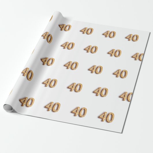 Weißgold zum 40. Geburtstag Geschenkpapier (Ungerollt)