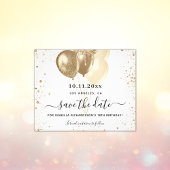 Weißgoldballons zum Geburtstag Save the Date Flyer