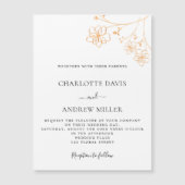 Weißgoldblütenhochzeitsmagnet Magnetkarte (Vorderseite)