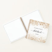 Weißgoldbuch Glitzer Name elegant Notizblock (Innenseite)