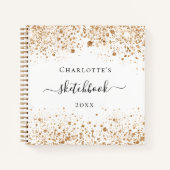 Weißgoldbuch Glitzer Name elegant Notizblock (Vorderseite)