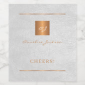 Weißgoldfarbene, moderne personalisierte Namenssch Weinetikett (Einzelnes Label)