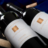 Weißgoldfarbene, moderne personalisierte Namenssch Weinetikett