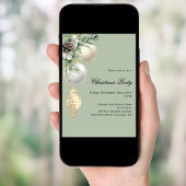 Weißgoldgrün baubles Weihnachtsfest Party Einladung