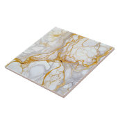 Weißgoldmarmor und Alkoholtink Abstrakt Fliese (Seite)