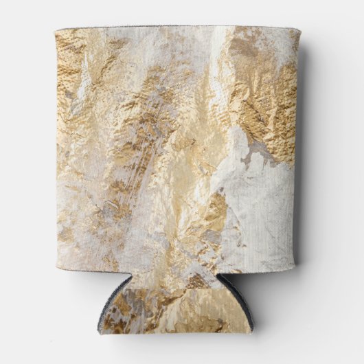 Weißgoldpinsel malte Textur. Dosenkühler (Vorderseite)