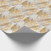 Weißgoldpinsel malte Textur. Geschenkpapier (Ecke)