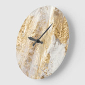 Weißgoldpinsel malte Textur. Große Wanduhr (Winkel)