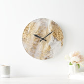 Weißgoldpinsel malte Textur. Große Wanduhr (Zuhause)