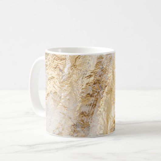 Weißgoldpinsel malte Textur. Kaffeetasse (Vorderseite Links)