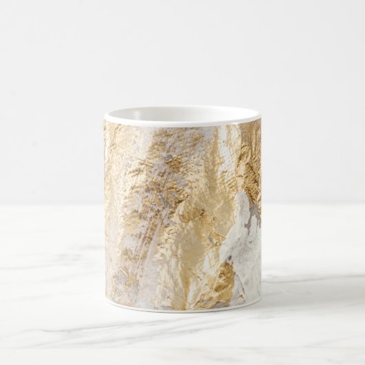 Weißgoldpinsel malte Textur. Kaffeetasse (Mittel)