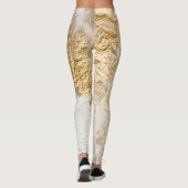 Weißgoldpinsel malte Textur. Leggings (Rückseite)
