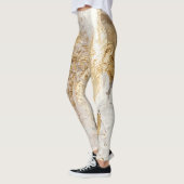 Weißgoldpinsel malte Textur. Leggings (Links)