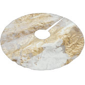 Weißgoldpinsel malte Textur. Polyester Weihnachtsbaumdecke (Schrägansicht)