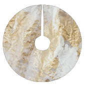 Weißgoldpinsel malte Textur. Polyester Weihnachtsbaumdecke (Vorderseite)