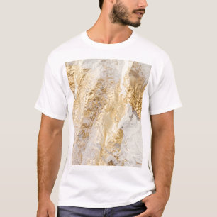 Weißgoldpinsel malte Textur. T-Shirt