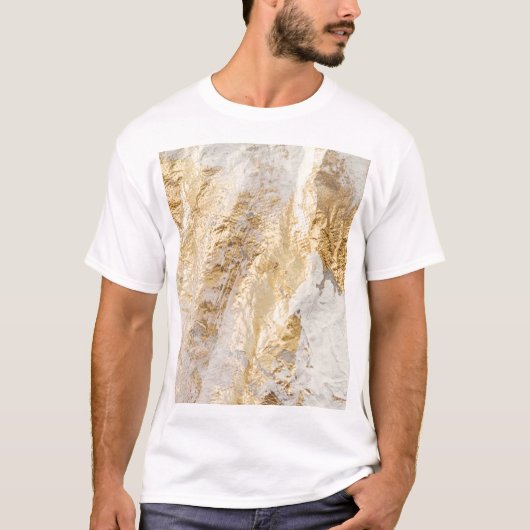 Weißgoldpinsel malte Textur. T-Shirt (Vorderseite)