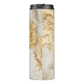 Weißgoldpinsel malte Textur. Thermosbecher (Rückseite)