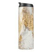 Weißgoldpinsel malte Textur. Thermosbecher (Nach rechts gedreht)