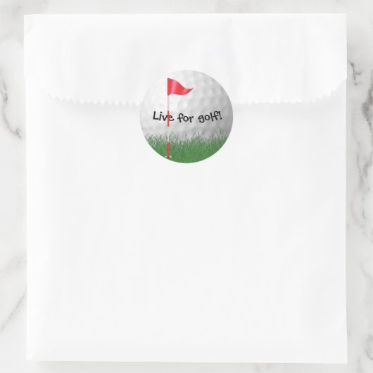 Weißgolfball mit Flagge Runder Aufkleber (Tasche)