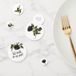 Weißgotische Rose Dunkles Brautparty Konfetti