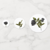 Weißgotische Rose Dunkles Brautparty Konfetti (Vorderseiten)