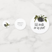 Weißgotische Rose Dunkles Brautparty Konfetti (Rückseiten)