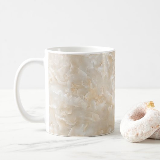Weißgranit Kaffeetasse (Mit Donut)