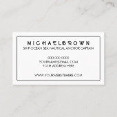 Weißgraue Seeautikanker Visitenkarte (Rückseite)