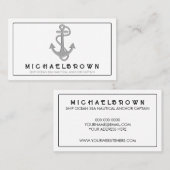 Weißgraue Seeautikanker Visitenkarte (Vorne/Hinten)