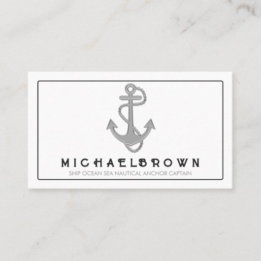 Weißgraue Seeautikanker Visitenkarte (Vorderseite)
