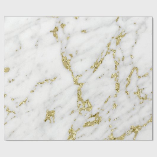 Weißgrauer Glitzer Carrara Marmorstein Lux Geschenkpapier (Flach)