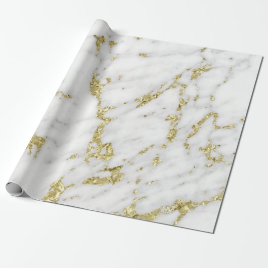 Weißgrauer Glitzer Carrara Marmorstein Lux Geschenkpapier (Ungerollt)